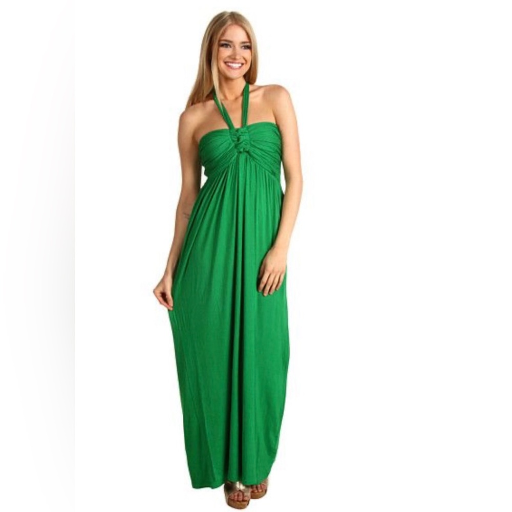 Green Halter Maxi Dress size medium
